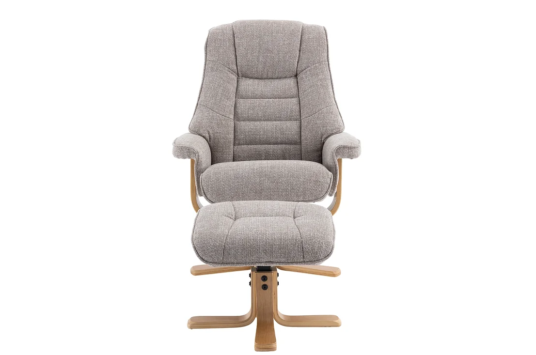 Sardinia Swivel Recliner - Chacha Oat Fabric