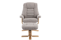 Sardinia Swivel Recliner - Chacha Oat Fabric