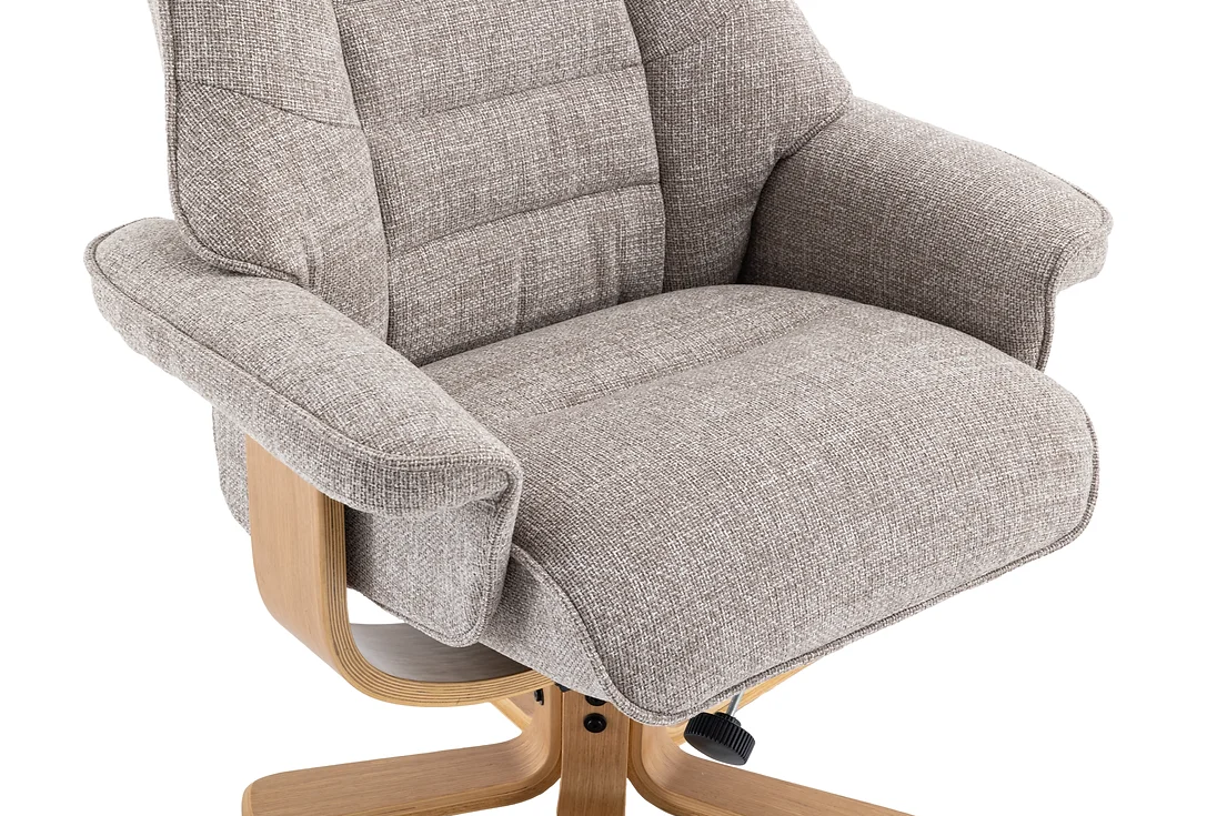 Sardinia Swivel Recliner - Chacha Oat Fabric