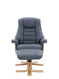 Sardinia Swivel Recliner - Petrol Blue Leather