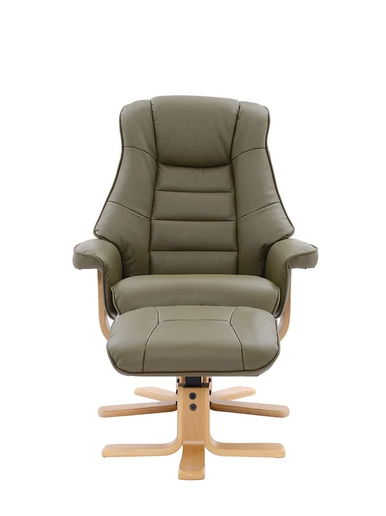 Sardinia Swivel Recliner - Olive Green Leather