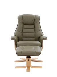 Sardinia Swivel Recliner - Olive Green Leather