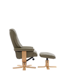 Sardinia Swivel Recliner - Olive Green Leather