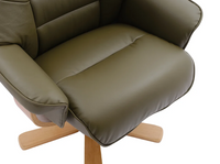Sardinia Swivel Recliner - Olive Green Leather