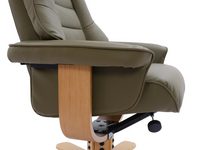 Sardinia Swivel Recliner - Olive Green Leather