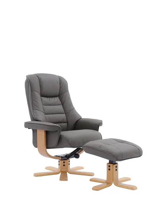 Sardinia Swivel Recliner - Cinder Leather
