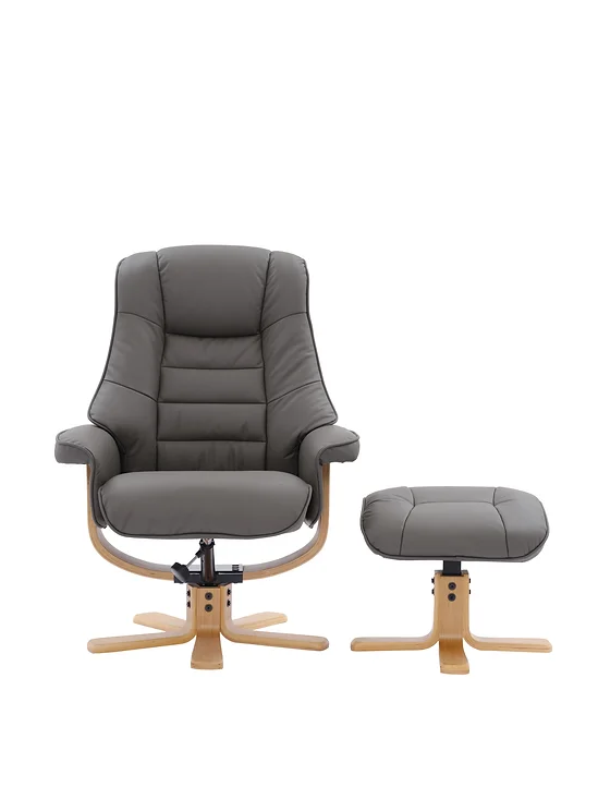 Sardinia Swivel Recliner - Cinder Leather