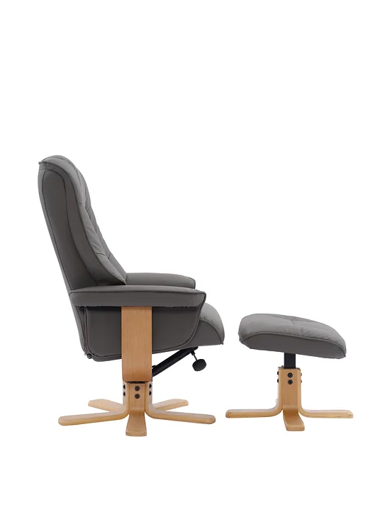 Sardinia Swivel Recliner - Cinder Leather