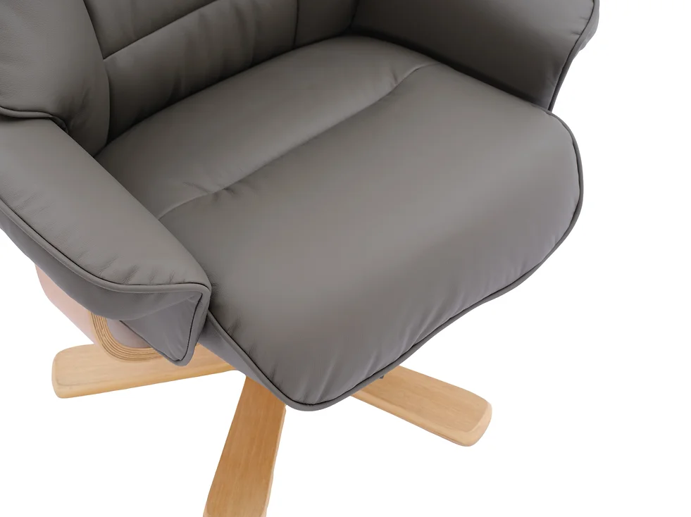Sardinia Swivel Recliner - Cinder Leather