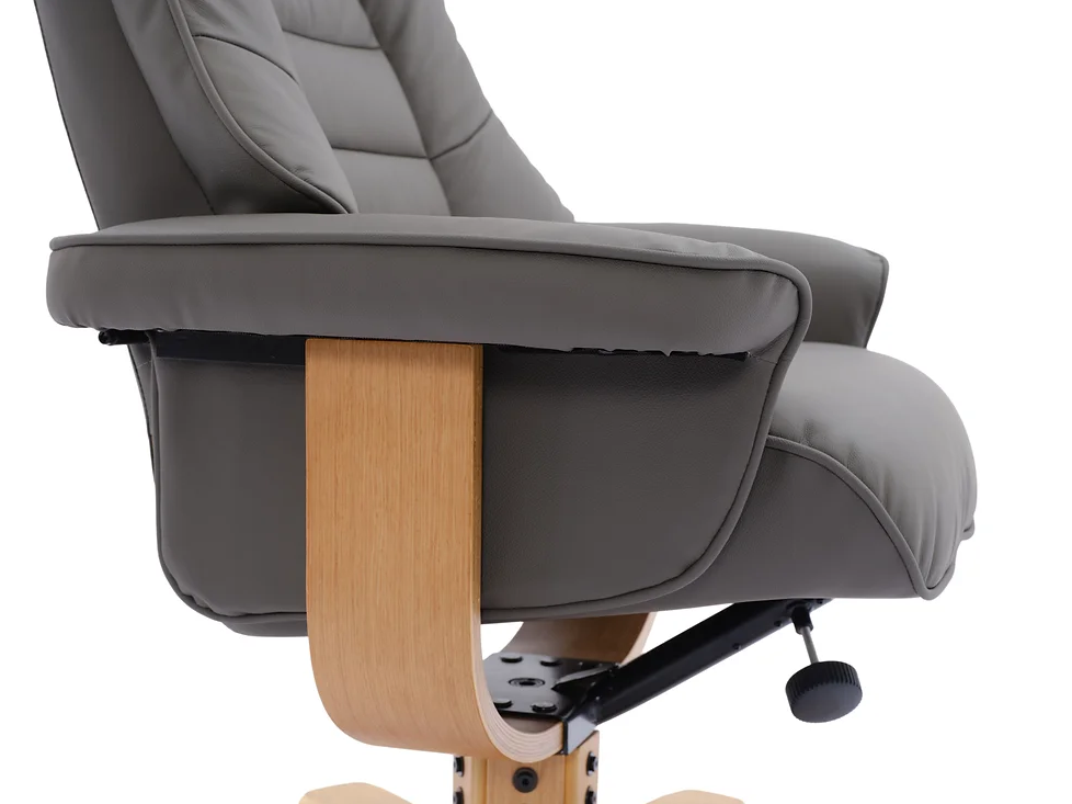 Sardinia Swivel Recliner - Cinder Leather