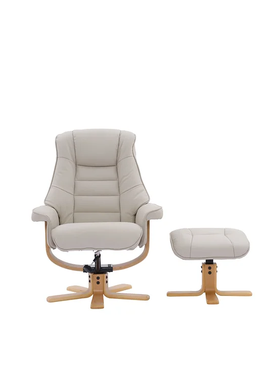Sardinia Swivel Recliner - Mushroom Leather
