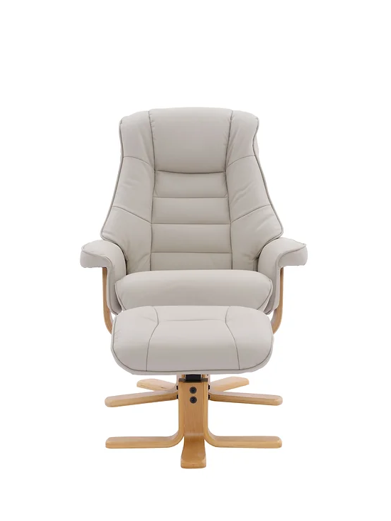 Sardinia Swivel Recliner - Mushroom Leather