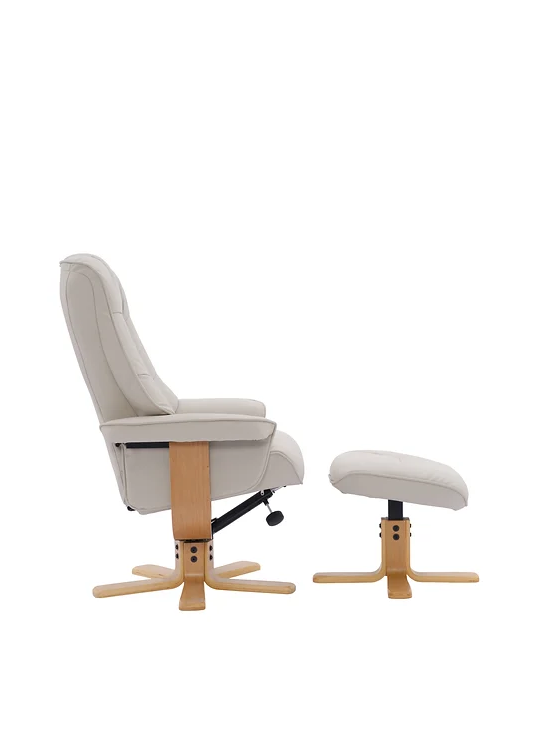 Sardinia Swivel Recliner - Mushroom Leather