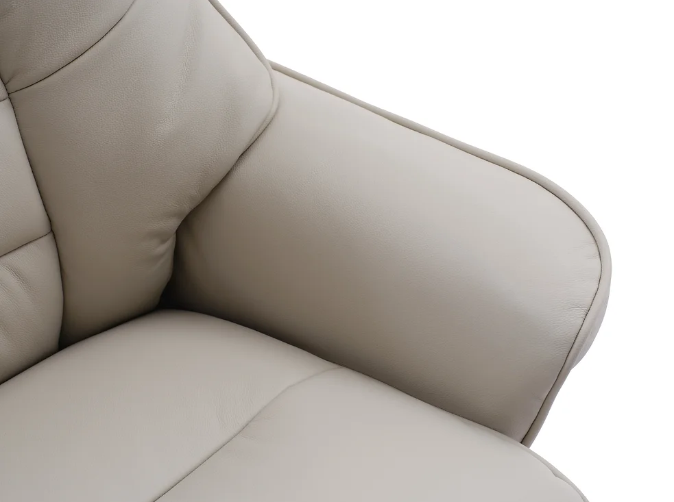 Sardinia Swivel Recliner - Mushroom Leather