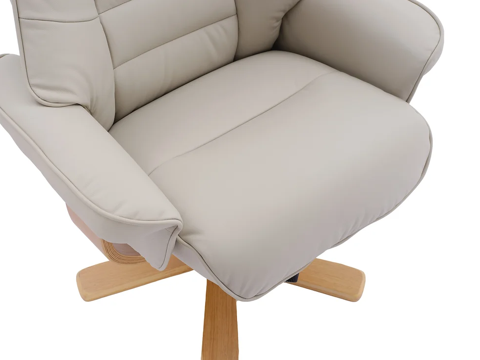 Sardinia Swivel Recliner - Mushroom Leather