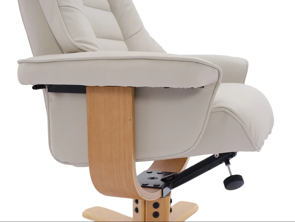 Sardinia Swivel Recliner - Mushroom Leather