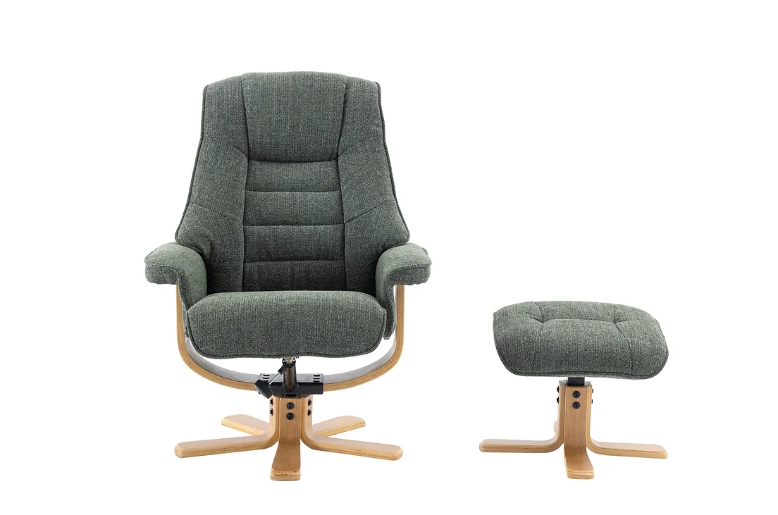 Sardinia Swivel Recliner - Chacha Fern Fabric
