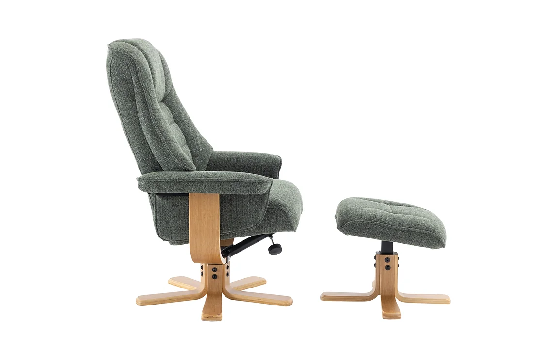 Sardinia Swivel Recliner - Chacha Fern Fabric