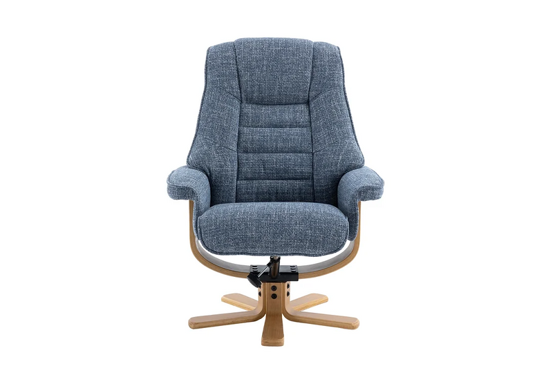 Sardinia Swivel Recliner - Chacha Ocean Fabric