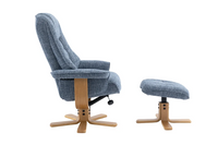 Sardinia Swivel Recliner - Chacha Ocean Fabric