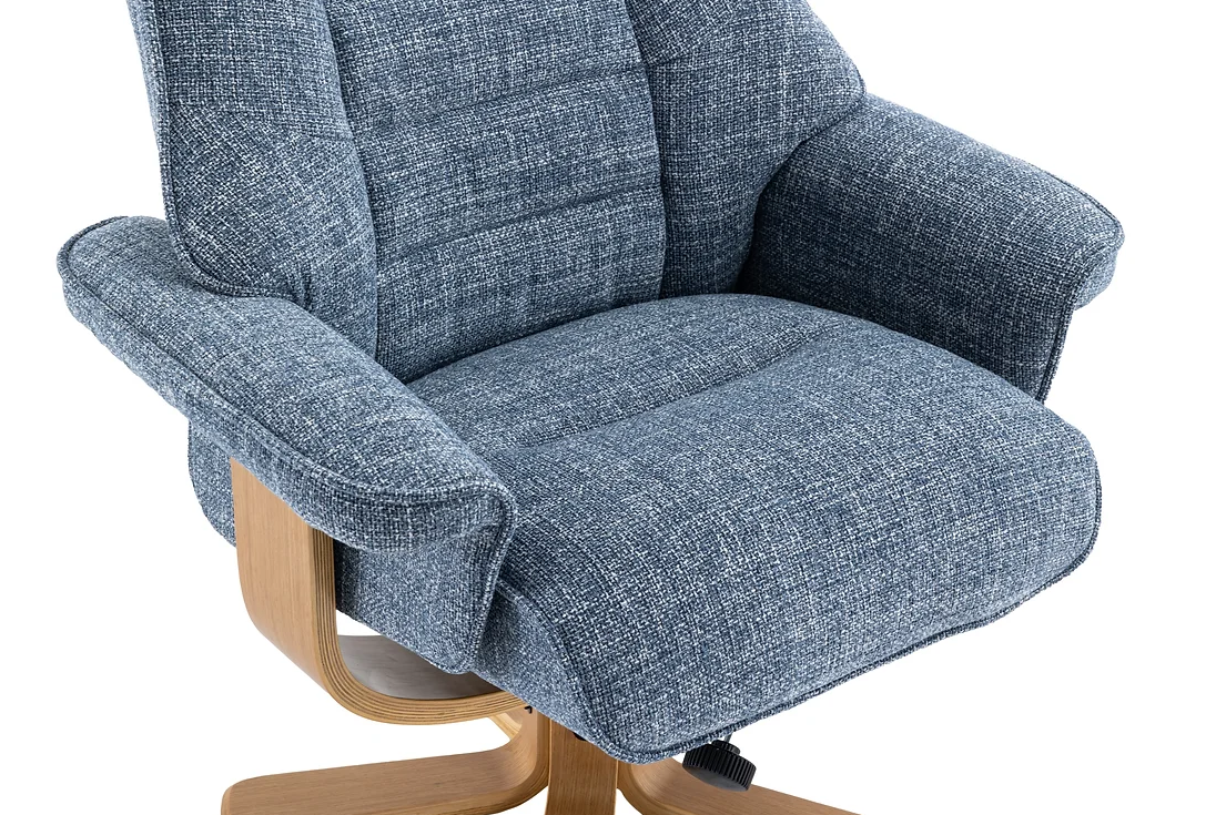 Sardinia Swivel Recliner - Chacha Ocean Fabric