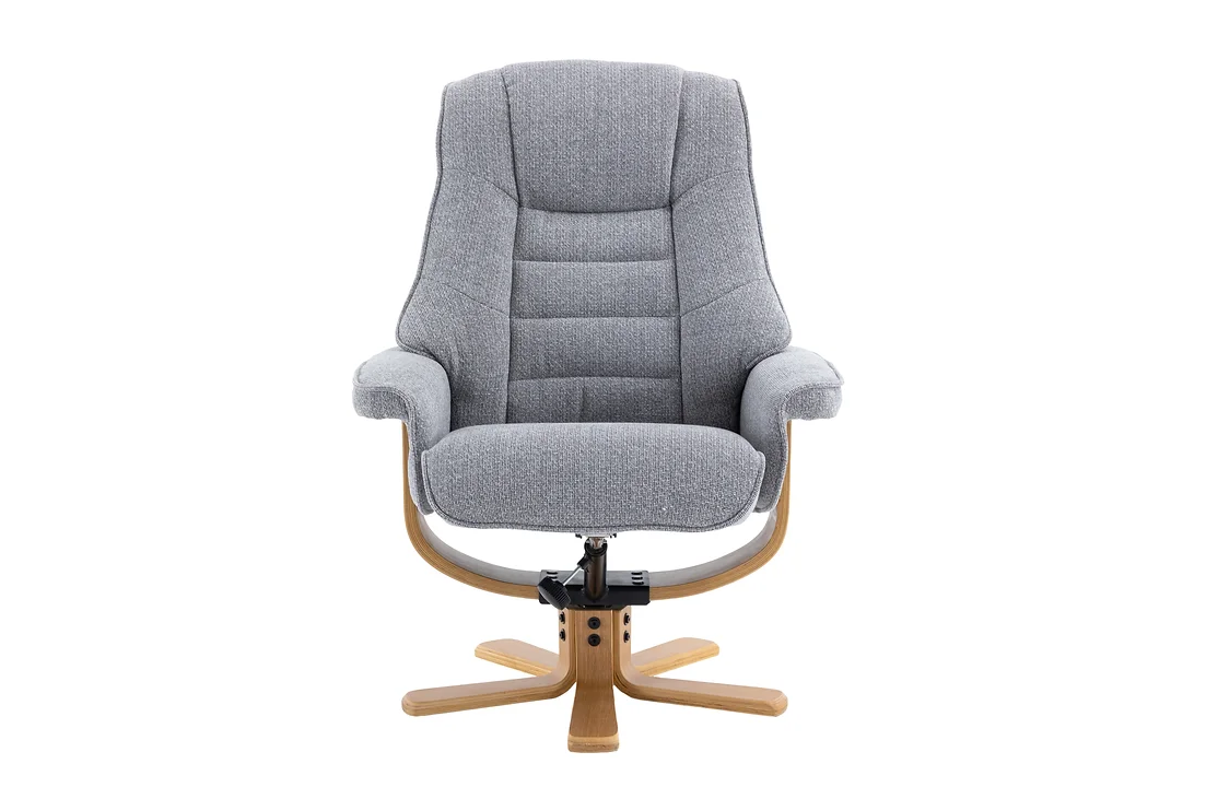Sardinia Swivel Recliner - Chacha Dove Fabric