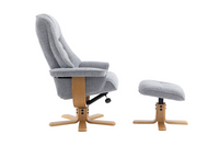 Sardinia Swivel Recliner - Chacha Dove Fabric