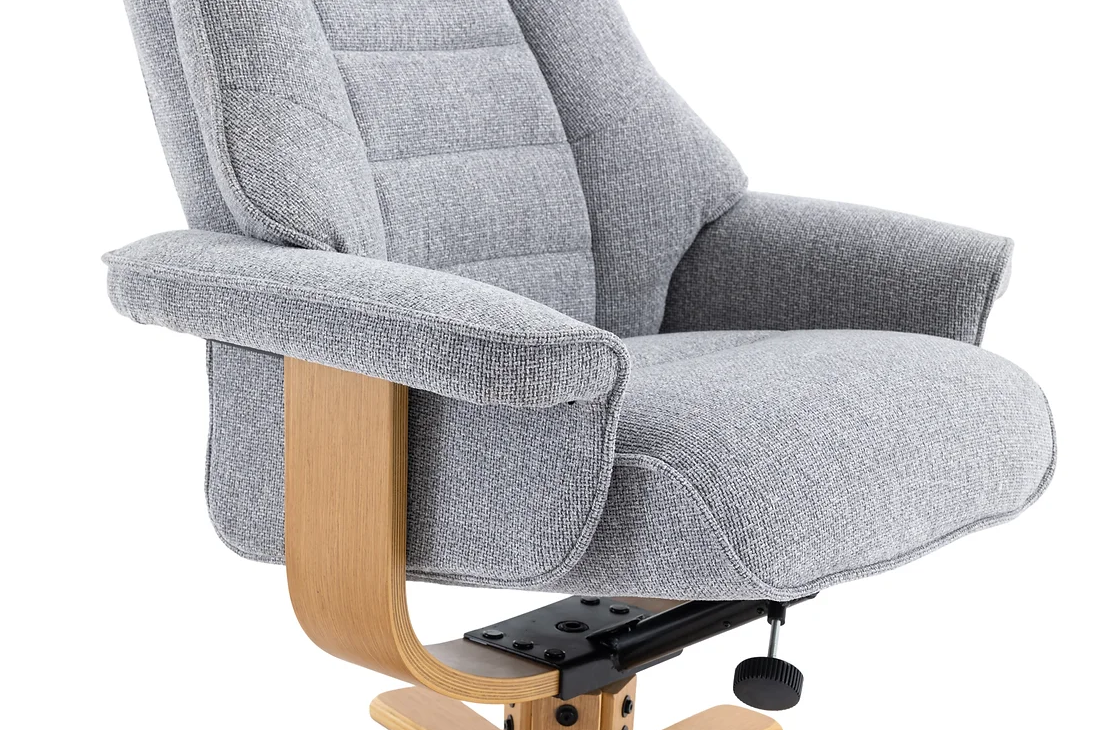 Sardinia Swivel Recliner - Chacha Dove Fabric