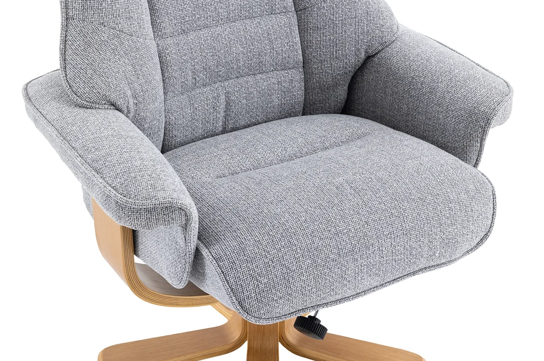 Sardinia Swivel Recliner - Chacha Dove Fabric