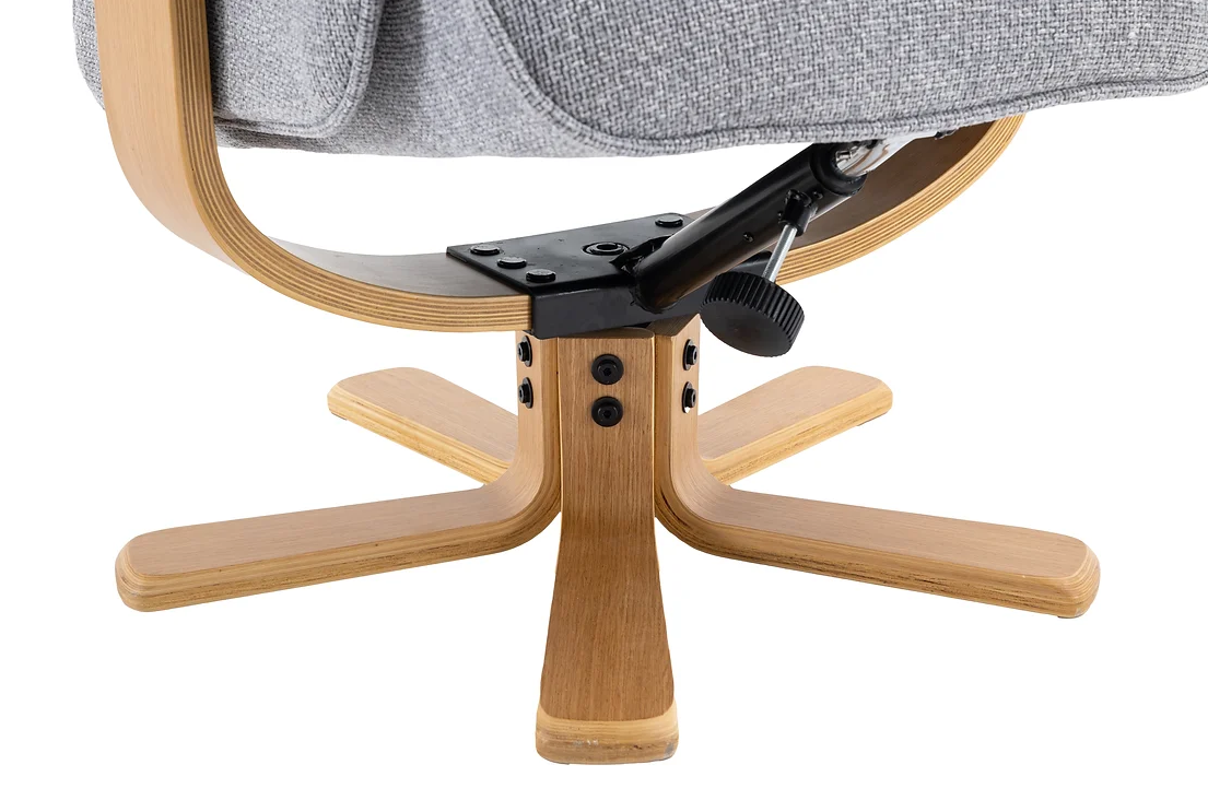 Sardinia Swivel Recliner - Chacha Dove Fabric