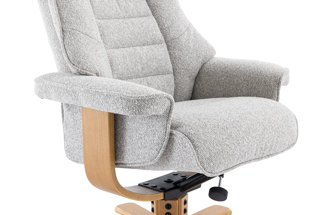 Sardinia Swivel Recliner - Greige Fabric