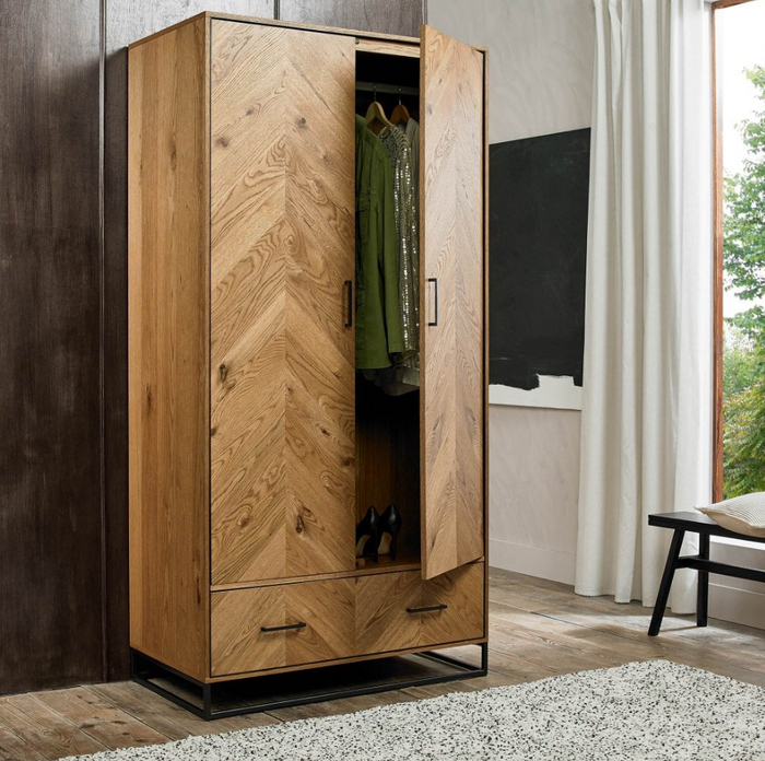 *CLEARANCE* Riva Oak 2 Door Wardrobe