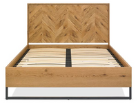 *CLEARANCE* Riva Oak Bed with Embleton Mattress - 4'6" Double