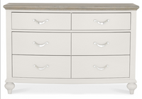 *CLEARANCE* Montreux 6 Drawer Wide Chest - Grey Washed Oak and Soft Grey