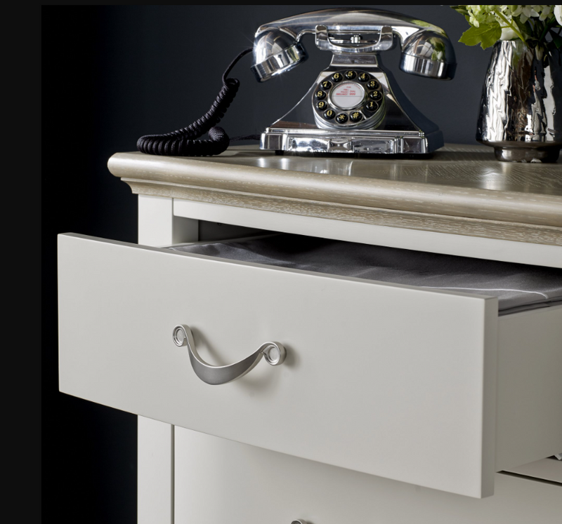 *CLEARANCE* Montreux 6 Drawer Wide Chest - Grey Washed Oak and Soft Grey
