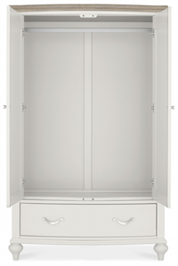 *CLEARANCE* Montreaux Double Wardrobe - Grey Washed Oak and Soft Grey