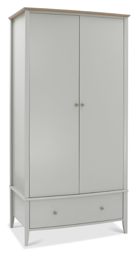 *CLEARANCE* Whitby Scandi Oak & Warm Grey Double Wardrobe