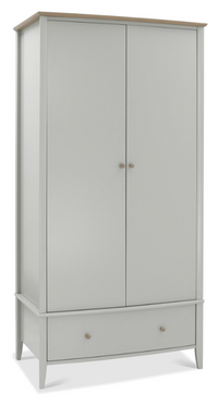*CLEARANCE* Whitby Scandi Oak & Warm Grey Double Wardrobe