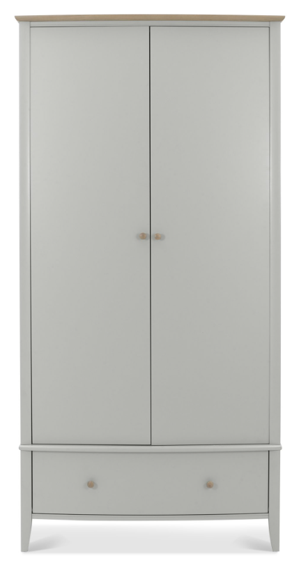 *CLEARANCE* Whitby Scandi Oak & Warm Grey Double Wardrobe