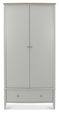 *CLEARANCE* Whitby Scandi Oak & Warm Grey Double Wardrobe