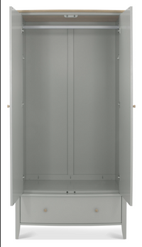 *CLEARANCE* Whitby Scandi Oak & Warm Grey Double Wardrobe