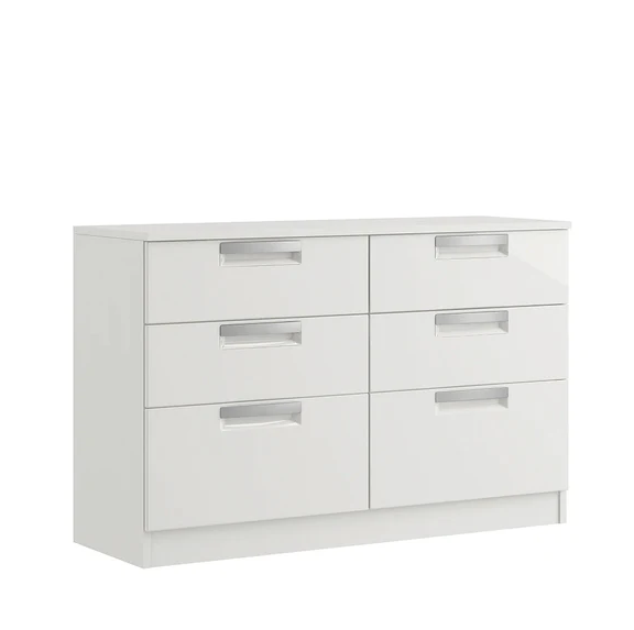 *CLEARANCE* Milan 6 Drawer Twin - White Gloss