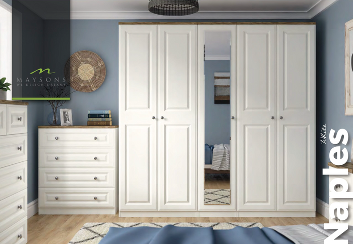 *CLEARANCE* Naples White 2 Drawer Bedside