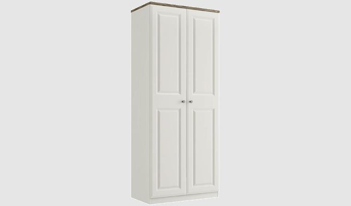 *CLEARANCE* Naples White with Oak Top Double Wardrobe