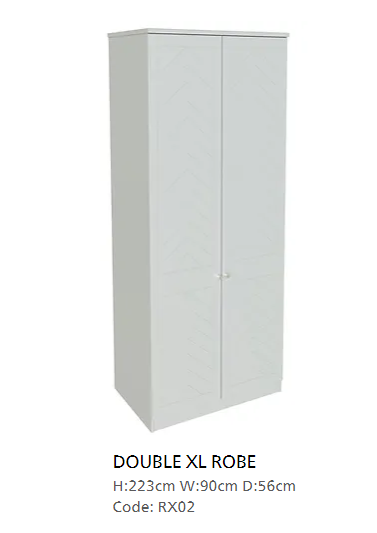 *CLEARANCE* Tivoli Light Grey Double XL Wardrobe