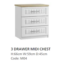 *CLEARANCE* Portofino Cream 3 Drawer Midi Chest