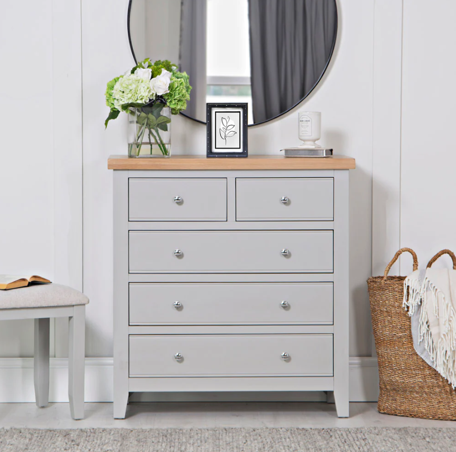*CLEARANCE* EA Grey 3+2 Drawer Chest