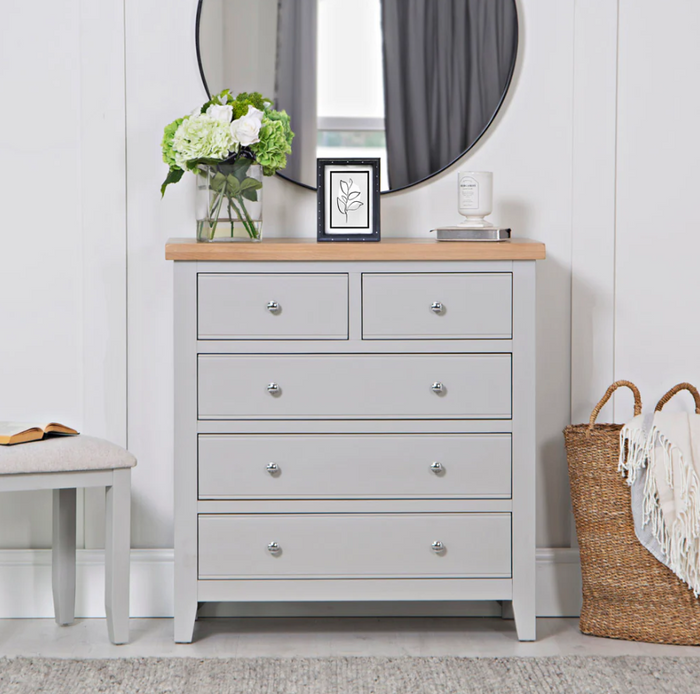 *CLEARANCE* EA Grey 3+2 Drawer Chest