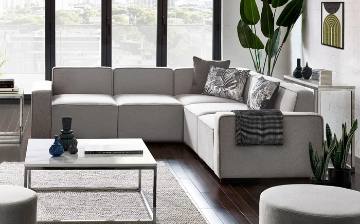 Lago Combination Upholstery Collection - Grey Linen
