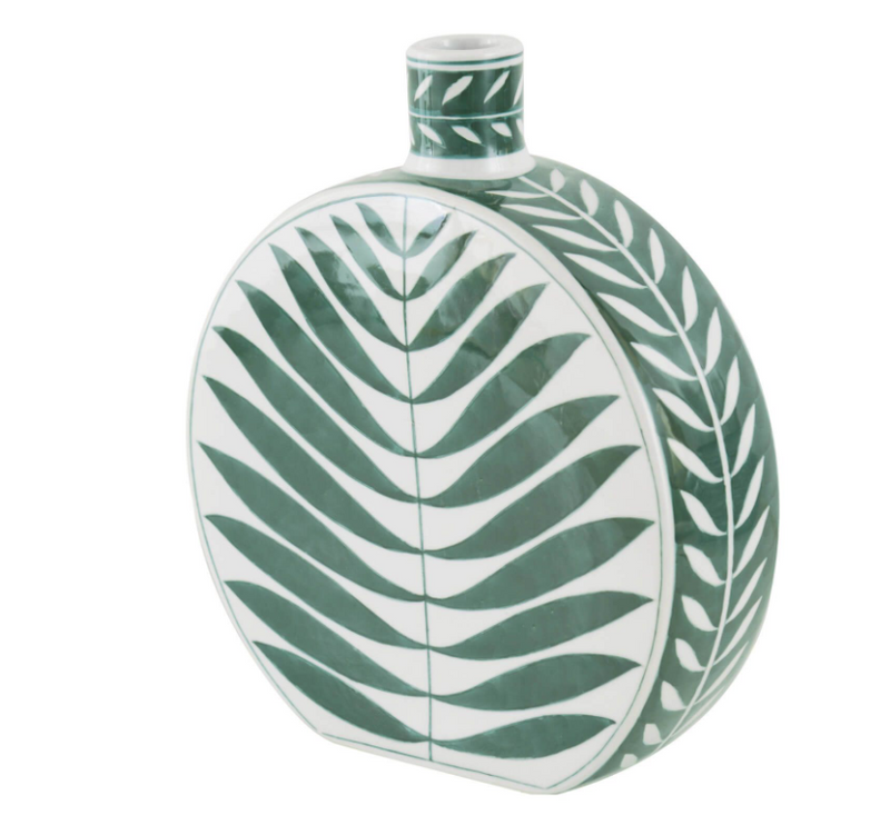 Ozanka Green/White Vase